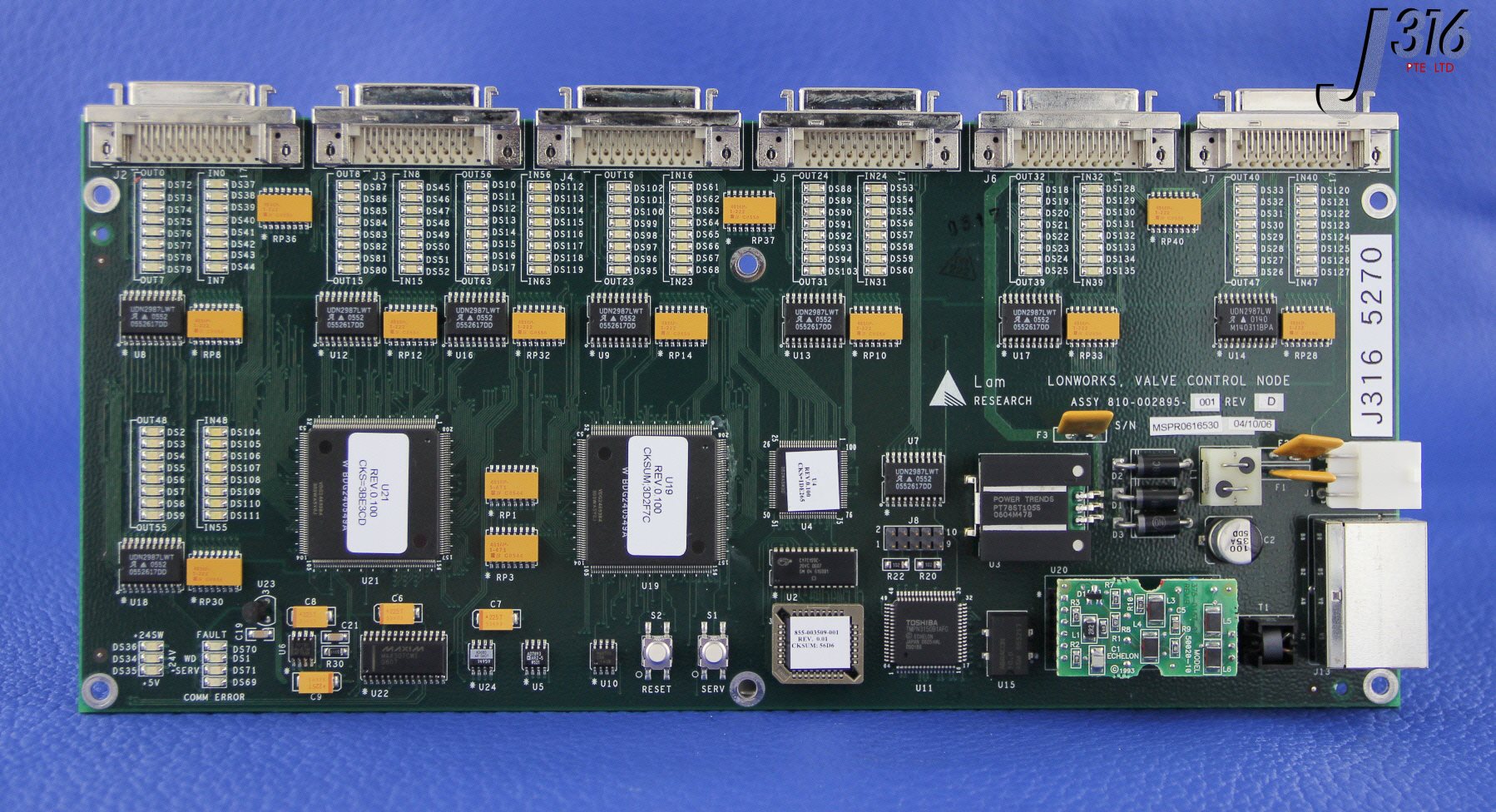 Ａ 5270 LAM RESEARCH LONWORKS, VALVE CONTROL NODE ASSY BOARD 810